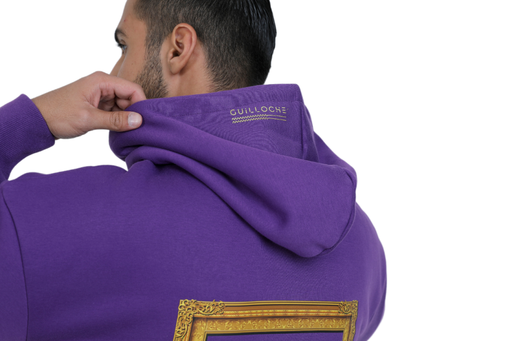 هودي جلوشا بنفسجي للجنسين -  Violet Guilloche Unisex Hoodie