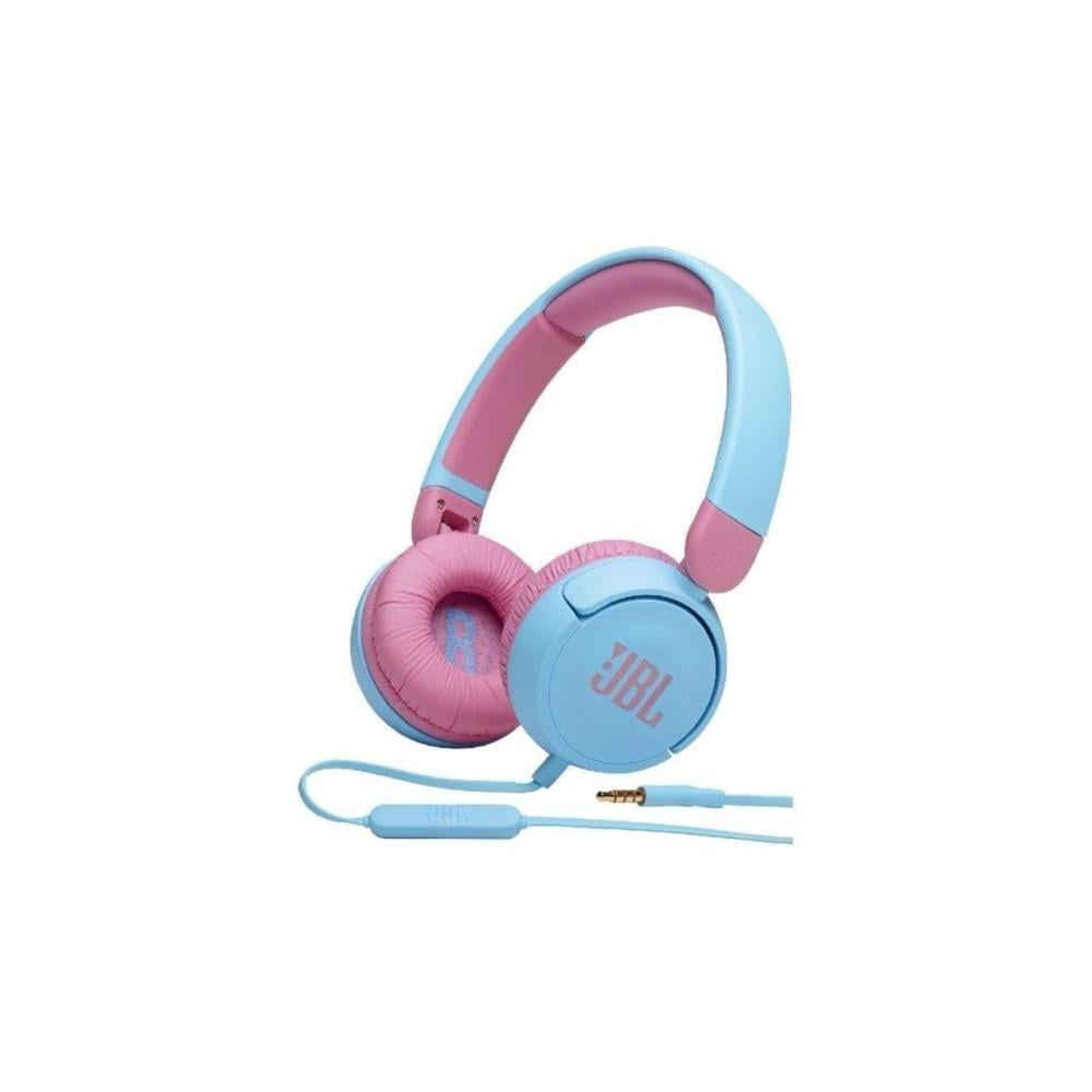 سماعات رأس JBL JR310 للأطفال على الأذن، كابل مسطح من جانب واحد، استماع آمن، أزرق | JBL JR310 Kids on-ear headphones single-side flat cable safe listening Blue
