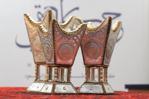 مباخر ملكية فضي طراز نجدي مسامير نحاس