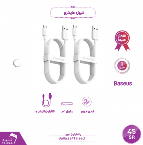 كيبل مايكرو من بيسوس ( قطعتين )