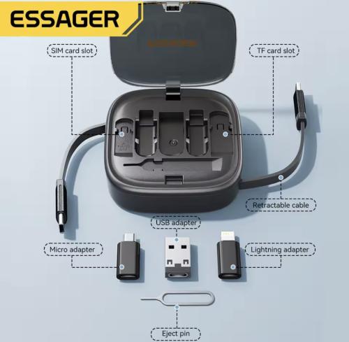 منظم كيابل قابل لسحاب 3 في 1 بقوة 60 واط