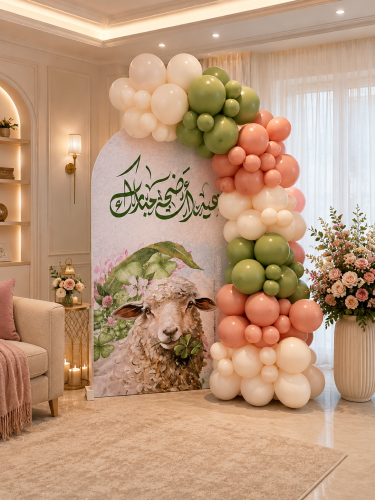ديكور عيد الأضحى وردي وزيتي