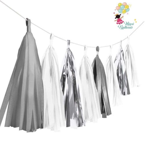 دناديش فضي ورمادي وأبيض