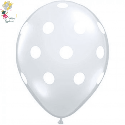بالونات هيليوم شفاف منقط بأبيض