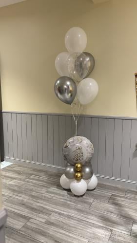 استاند بالون عيد فضي وذهبي