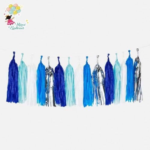 دناديش فضي وأزرق وسماوي وأبيض