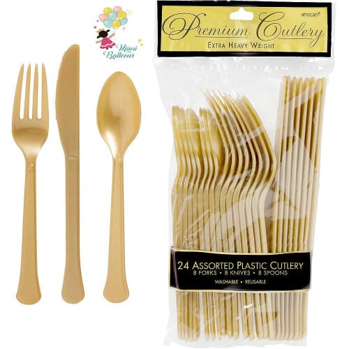 ادوات مائدة ذهبي