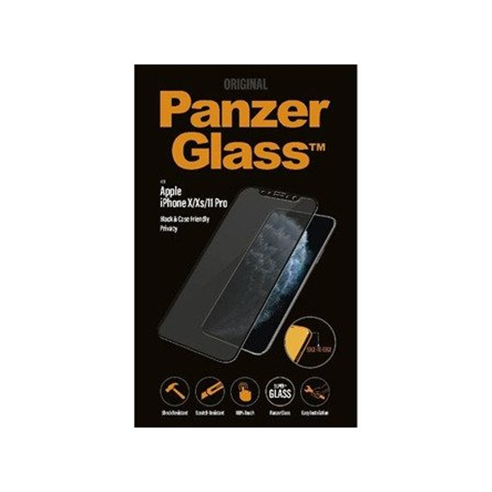 PANZER- شاشة حماية شفاف لقافة اطار اسود سهلة التركيب ومرنة