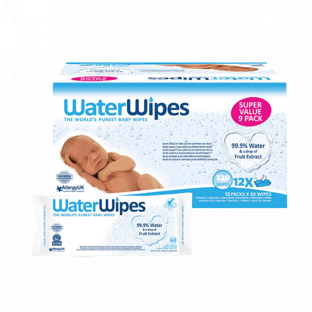 WaterWipes Super Value Box - Pack of 12, Total 720 Wipes 