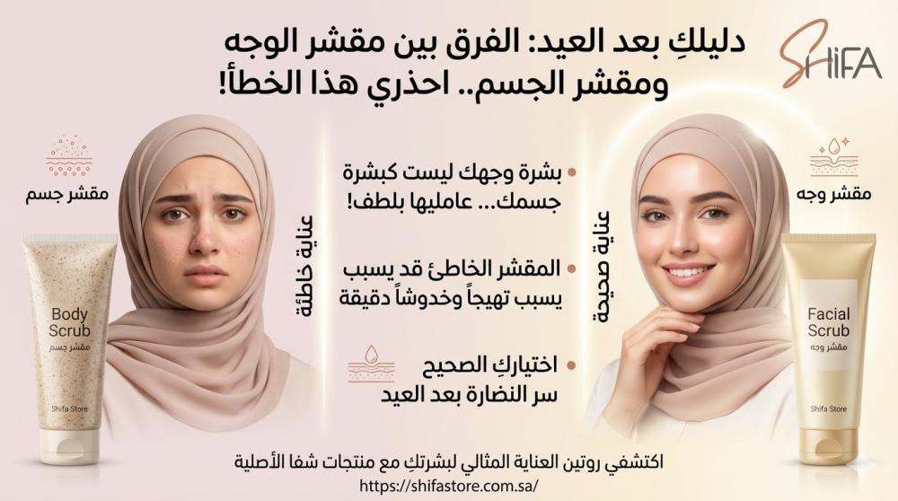 الفرق بين مقشر الوجه ومقشر الجسم.. احذري هذا الخطأ!