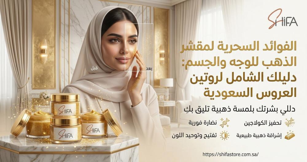 الفوائد السحرية لمقشر الذهب للوجه والجسم: دليلك الشامل لروتين العروس