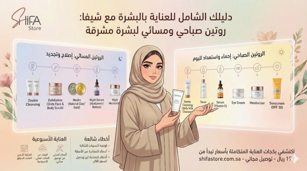 دليل روتين العناية بالبشرة للمبتدئين 2026 | شيفا ستور