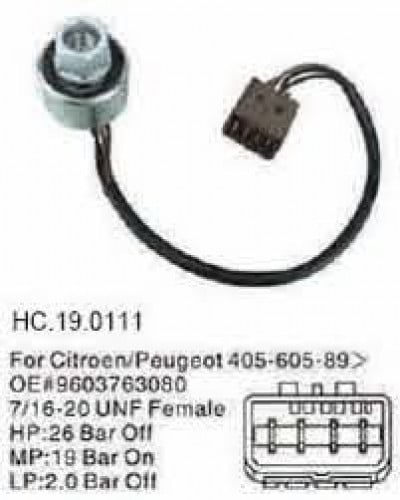 #12447W  حساس برشر سوتش بيجو 405 605 وسيترو ن 89-00 / PRESSURE SWITCH PEUGEOT  405 605 CITRON 89-00