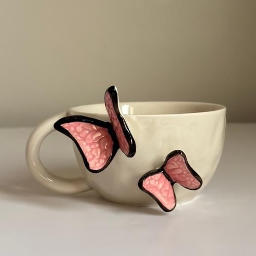pink butterfly cup