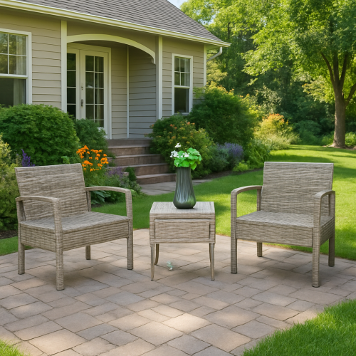 جلسة خارجية عصرية 2 مقعد مع طاولة بخزانة