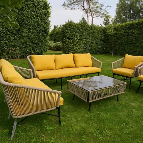 طقم كنب ريفييرا الخارجي 7 افراد بيج