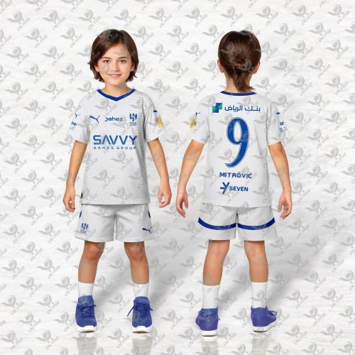 طقم نادي الهلال ولادي الون الابيض الحديد 2024-2025