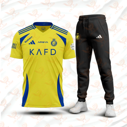 طقم النصر الجديد تيشيرت مع بنطلون لون أسود 2025-20...