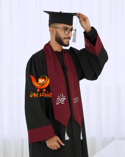 عبايات تخرج- قماش كريب لون اسود 2024