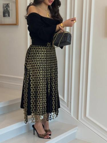 فستان "سلاسل" الأسود