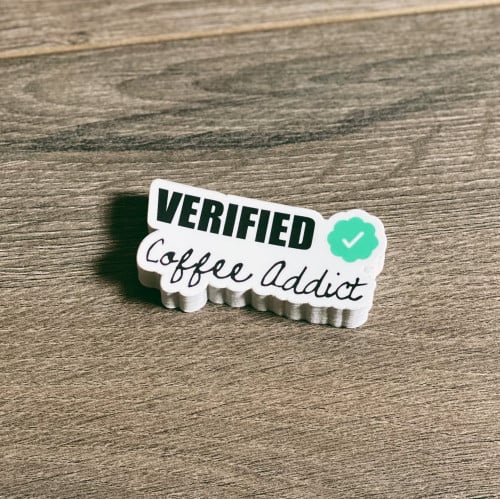 ملصق Verified Coffee Addict