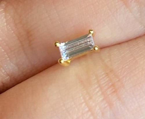 Gold rectangle- stud