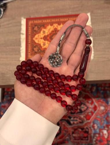 سبحة بكلايت دم غزال طربزونة فضة