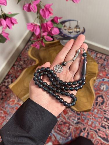 سبحة بكلايت بني خيط اخضر