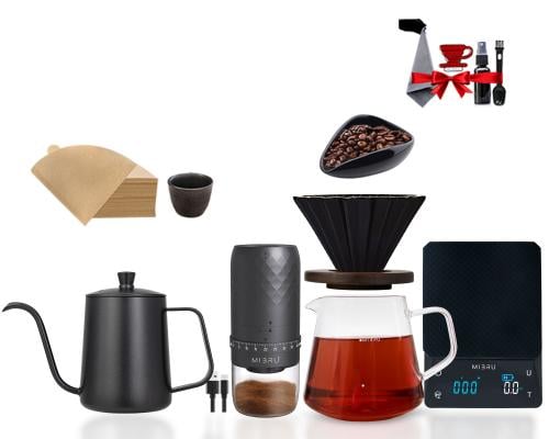 مجموعة v60 الاحترافية بمطحنة كهربائية بكج 12 قطع
