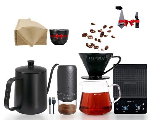 مجموعة v60 الاحترافية بمطحنة كهربائية بكج 09 قطع