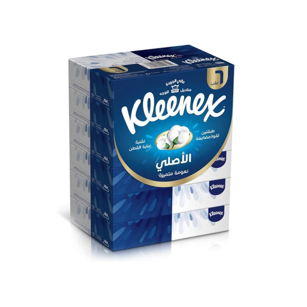 كلينكس مناديل الوجه الأصلية 6 قطع