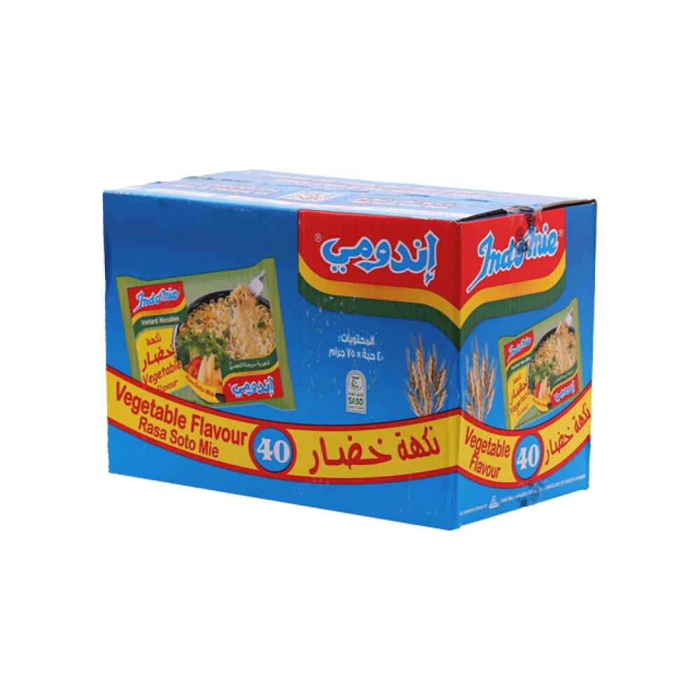 اندومي نودلز بنكهة الخضار كرتون 40 حبة 75 جم