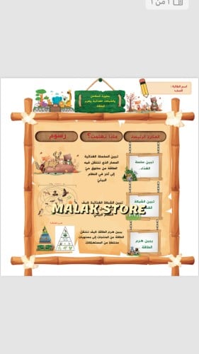 مطوية العلوم للصف سادس ( االسلاسل والشبكات الغذائي...
