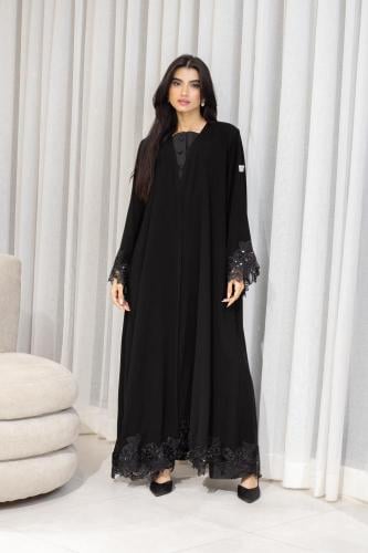 عباية نصف كلوش ملكي بتطريز يدوي
