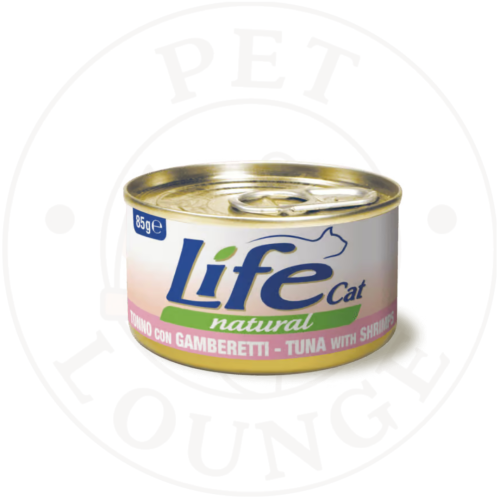 طعام رطب معلب للقطط تونة مع جمبري - 85g LifeCat