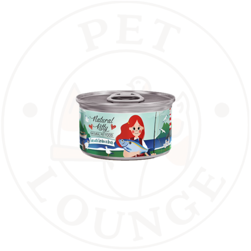 طعام رطب معلب للقطط تونة وسردين بالمرق - 80g Natur...