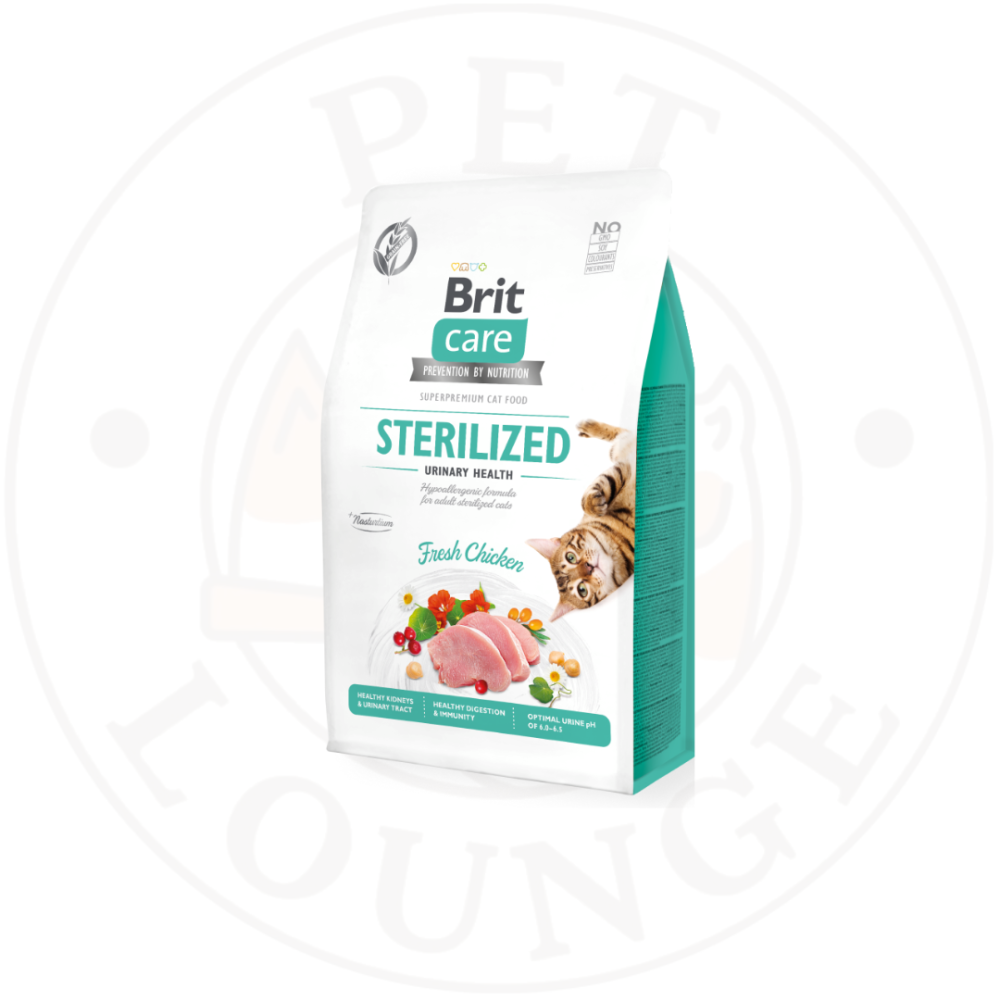 طعام جاف للقطط المعقمة لصحة المسالك البولية بالدجاج - 2kg Brit Sterilized
