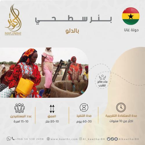 بئر سطحي بالدلو