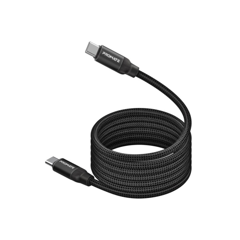 أقصى درجات الراحة والتنظيم مع كابل USB-C المغناطيسي ذاتي التنظيم، يدعم البيانات والشحن بقدرة 60 واط وبطول يصل إلى 1.2 متر - Promate Springy