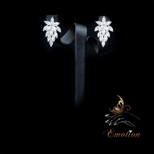 حلق زركون تصميم عصرى  - حلق زركون