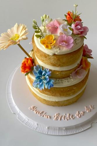 2tier Naked Flowers Cake