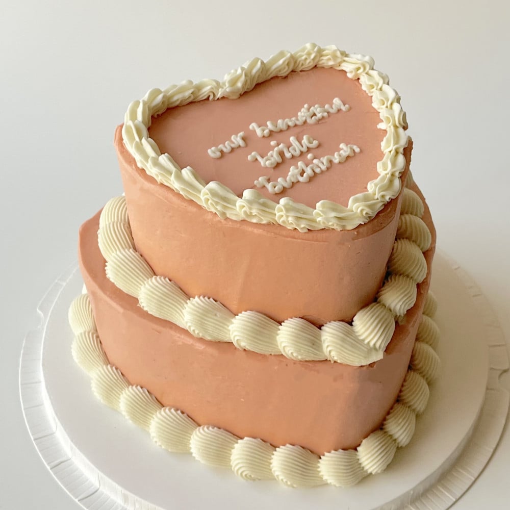 2tier Vanilla Heart Cake