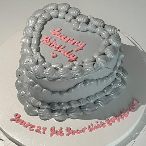 Metallic Heart Cake