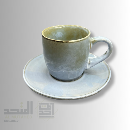 كوب سيراميك مع حامل ( لون اخضر )