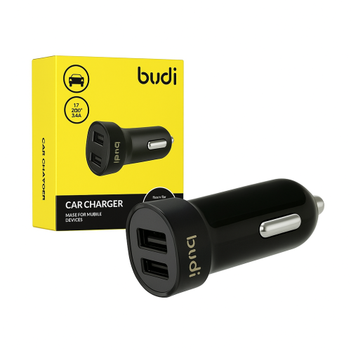 شاحن سياره budi بمنفذين USB