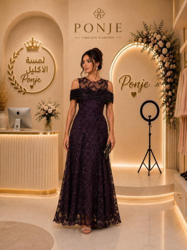 فستان سهرة ناعمة تطريز