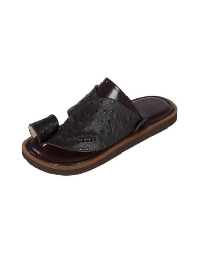 حذاء نعام باللون البني المحروق