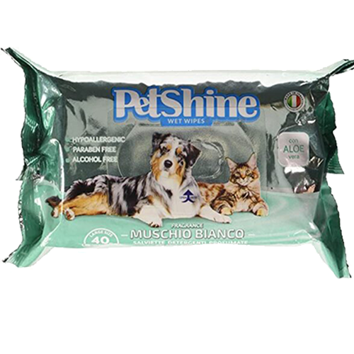 مناديل PETSHINE المعقمة للقطط والكلاب رائحة مسك أب...