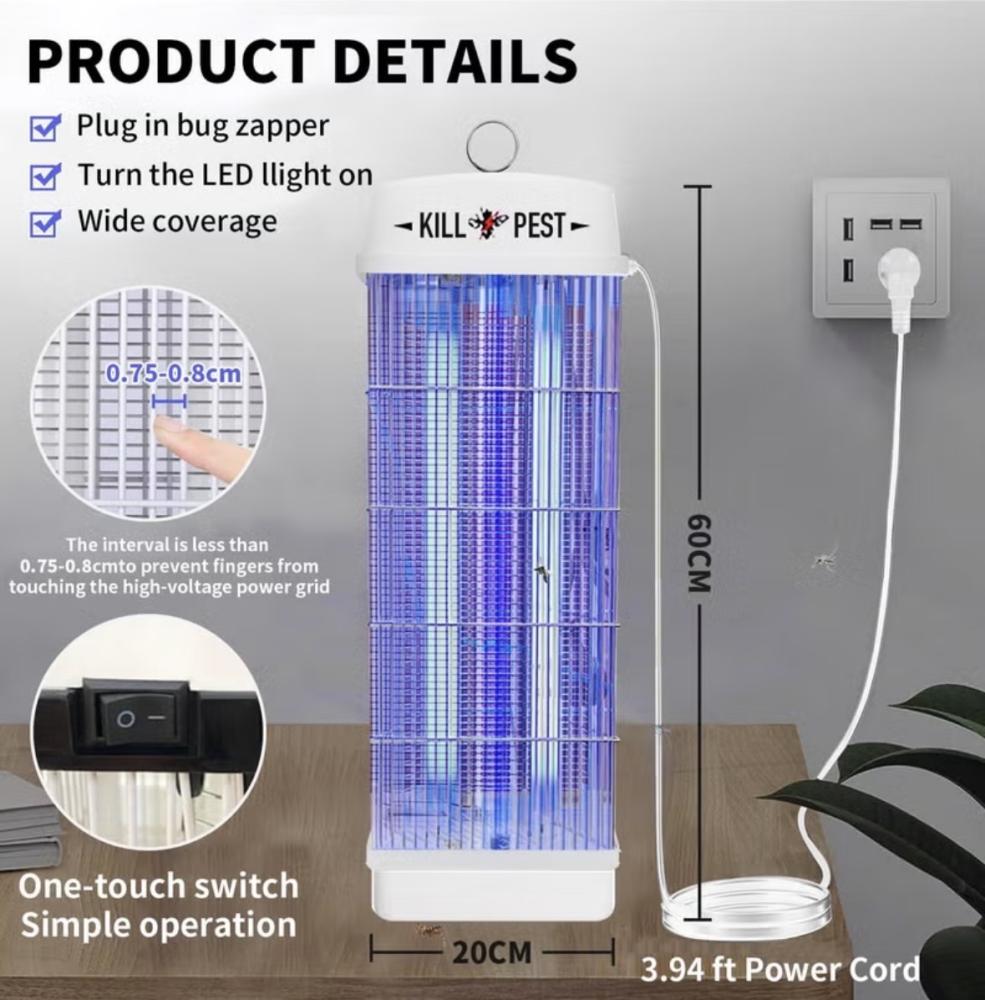 صاعق حشرات LED ذكي -قاتل الحشرات الداخلي والخارجيي