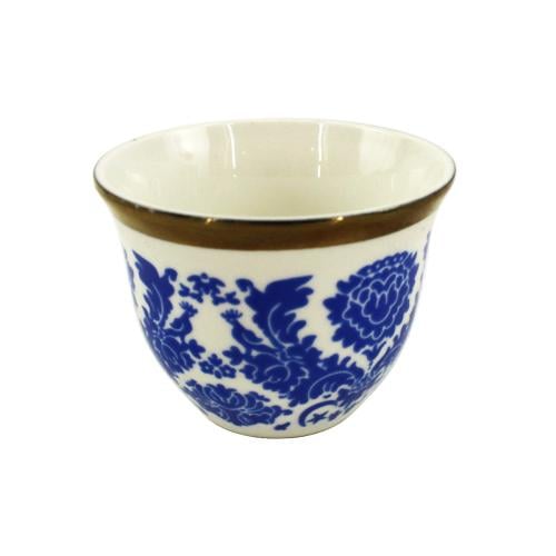 فنجان ابوطير ازرق فريم ذهبي